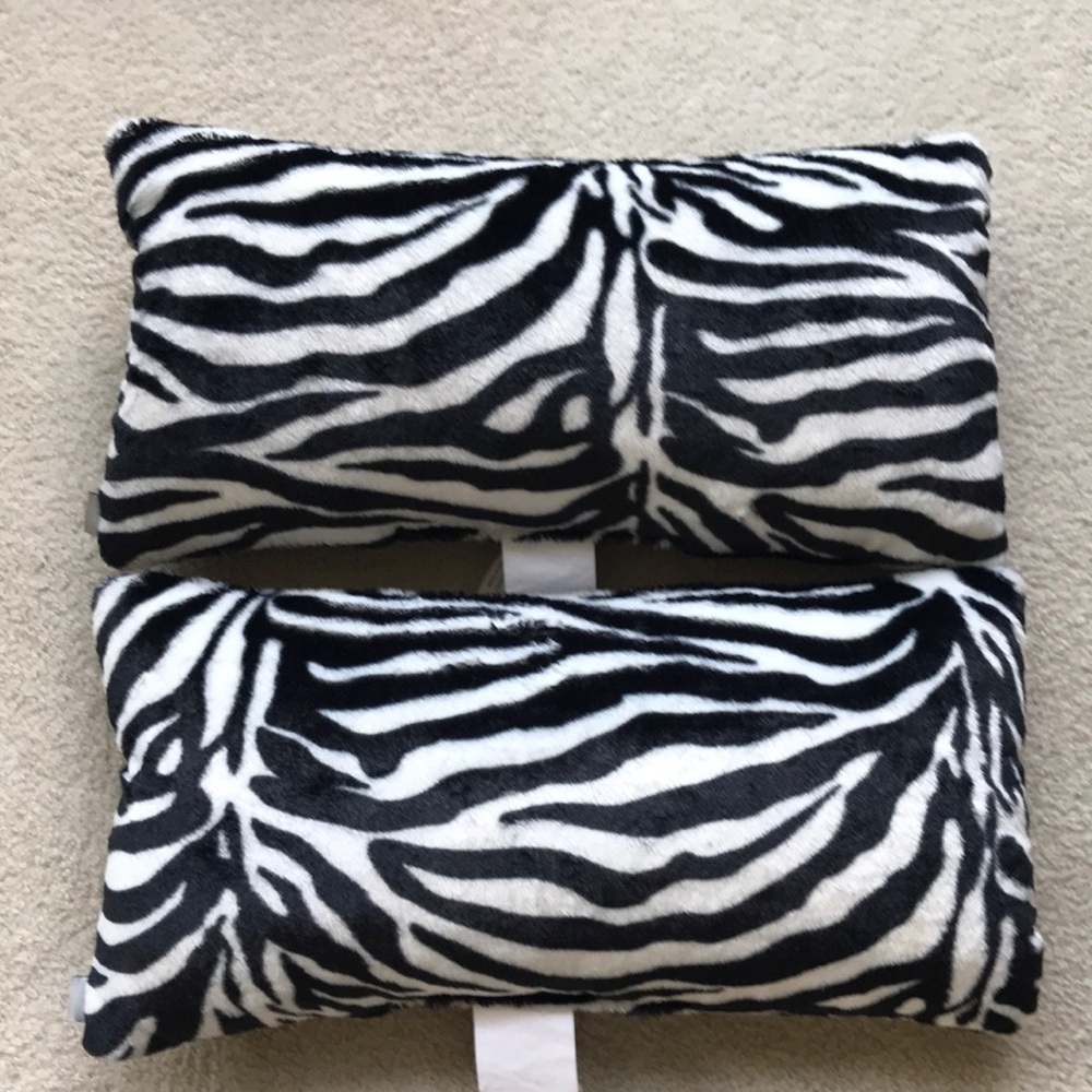 2 Zebra Print Lumbar Pillows